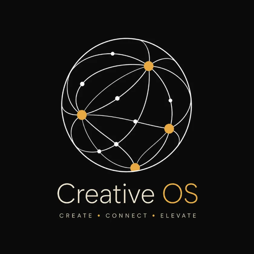 The Creative OS sphere: three apps connected on one shared network.